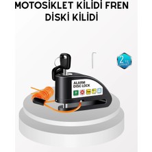Uravas Store Mey Ithalat® 110 Db Alarmlı Disk Fren Kilidi Su Geçirmez Çelik Gövde Motosiklet Güvenlik