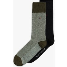 Tommy Hilfiger Tommy Hılfıger Unisex Marka Logolu Günlük Kullanıma Uygun Yeşil Çorap S701236313 004