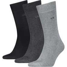 Calvin Klein Calvın Kleın Unisex Marka Logolu Günlük Kullanıma Uygun Siyah-Füme-Gri Çorap C701234208 003