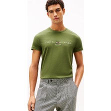 Tommy Hilfiger Tommy Hılfıger Erkek Marka Logolu Organik Pamuklu Günlük Kullanıma Uygun Yeşil5 T-Shirt MW0MW11797 L01