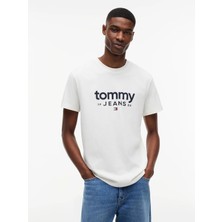 Tommy Hilfiger Tommy Hılfıger Erkek Marka Logolu Günlük Kullanıma Uygun Bbeyazz T-Shirt DM0DM23376 Ybh