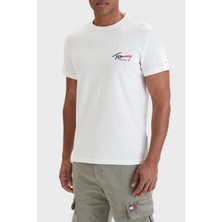 Tommy Hilfiger Tommy Hılfıger Erkek Marka Logolu Günlük Kullanıma Uygun Bbeyazz T-Shirt DM0DM22538 Ybh