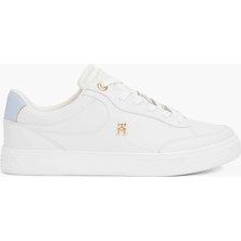 Tommy Hilfiger Tommy Hılfıger Kadın Marka Logolu Günlük Kullanıma Uygun Ekru Sneaker FW0FW08322 0lh