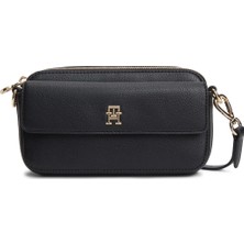 Tommy Hilfiger Tommy Hılfıger Kadın Marka Logolu Günlük Kullanıma Uygun Siyah Omuz Çantası AW0AW18721 Bds