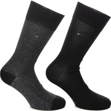 Tommy Hilfiger Tommy Hılfıger Unisex Marka Logolu Günlük Kullanıma Uygun Siyah Çorap S701236313 001
