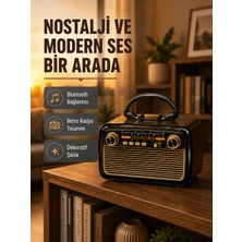 Teknoparkx Led’li Nostaljik Bluetooth Hoparlör – Vintage Tasarım, Ahşap Doku - Lisinya