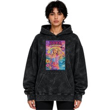 Sevbano Zarıa Larsson Şarkıcı Baskılı Unisex Oversize Yıkamalı Hoodie Sweatshirt