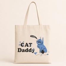 Hobimobi Cat Daddy Baskılı Bez Çanta
