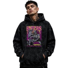 Sevbano BLINK-182 Rock Metal Müzik Grubu Baskılı Unisex Oversize Yıkamalı Premium Hoodie Sweatshirt
