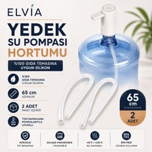 Elvia Home & Living Su Pompası, Damacana Uyumlu Silikon Hortumu-Boy 65 cm / Ölçü 6*8 mm