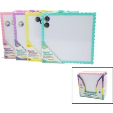 Nevamel® Manyetik Beyaz Yazı Tahtası - Çift Taraflı - 29X29 cm - Renkli Çerçeve