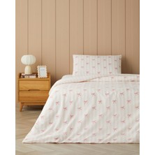 English Home Ribbon Glow Kolay Ütülenir Tek Kişilik Nevresim Seti 160X220 cm Pembe