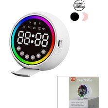 Ttt Dijital Çalar Saat - Bluetooth Özellikli Mini Hoparlör - USB Şarjlı - Işıklı