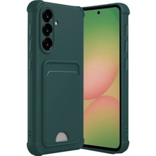 Renas Store Samsung Galaxy A36 Kılıf Kelvin Kartvizitli Silikon - Koyu Yeşil