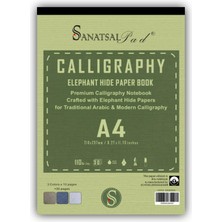 Sanatsalpad Fil Kağıdından A4 Ciltli Kaligrafi - Hat Defteri 3 Renk 30 Yaprak 110GR