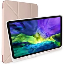 Renas Store Apple iPad 10.2 (8.nesil) Kılıf Kalemlikli Mars Tablet Kılıfı - Rose Gold