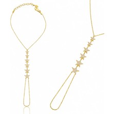 Inure Jewelry Gümüş Gold Yıldız Şahmeran Kadın Bileklik