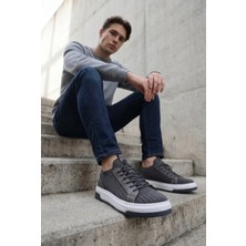 Sauron Yazlık Erkek Spor Ayakkabı Gri Renk Örme Triko Nefes Alabilen Sneaker