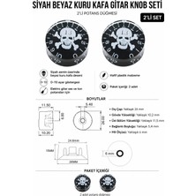 Belirtilmemiş Siyah Beyaz Skull Gitar Knob – Kuru Kafa Potansiyometre Düğmesi 2’li