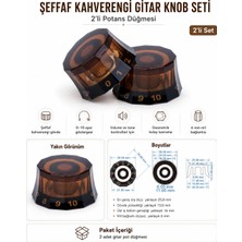 Belirtilmemiş Şeffaf Kahve Gitar Potans Knobu – Ses ve Ton Kontrol Başlığı 2’li