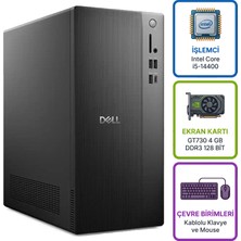Dell Tower ECT1250 Intel Core I5-14400 16GB 512GB SSD 4 GB GT730 Ubuntu Masaüstü Bilgisayar ECT1250_RPLSR003_U 024