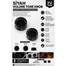 Belirtilmemiş Siyah Volume Tone Knob – Elektro Gitar Potans Başlığı 2’li Takım