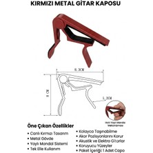 Belirtilmemiş Kırmızı Mandallı Gitar Kaposu – Metal Capo Tüm Gitarlarla Uyumlu