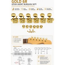 Belirtilmemiş Gold Stratocaster Telecaster Akort Burgusu – 6r Elektro Gitar Tuner Seti