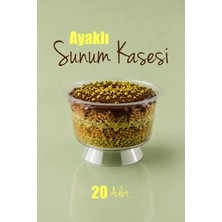 Ezupack 20'li Plastik Kase Ayaklı Magnolia Tatlı Sunum Bardağı Mika Magnolya Kasesi (Cam Değildir)