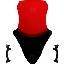 Gp Kompozit Honda Pcx 125 / 150 2021-2024 Uyumlu Baskılı Ön Cam Kırmızı 70 cm