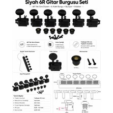 Belirtilmemiş Siyah 6r Elektro Gitar Burgu Takımı – Strat ve Tele Uyumlu Çinko Alaşım