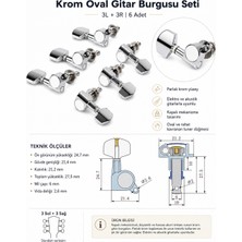 Belirtilmemiş Krom Oval Gitar Akort Burgusu – Elektro Akustik Gitar Için 3l + 3r