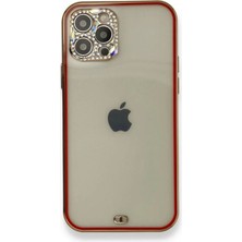 Royaleks Apple Iphone 12 Pro Kılıf Liva Taşlı Silikon - Kırmızı