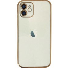 Royaleks Apple Iphone 12 Kılıf Razer Lensli Silikon - Gold