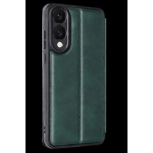 Royaleks Samsung Galaxy S25 Edge Flip Cover - Koyu Yeşil