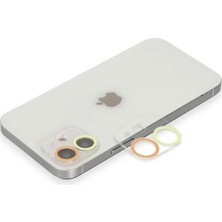 Royaleks Apple Iphone 11 Renkli Kamera Lens Koruma Cam - Sarı-Turuncu