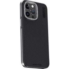 Royaleks Joko Apple Iphone 15 Pro Max Kılıf Aramid 600D Kevlar Karbon Fiber Magsafe Kapak - Gri