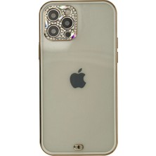 Royaleks Apple Iphone 12 Pro Max Kılıf Liva Taşlı Silikon - Beyaz