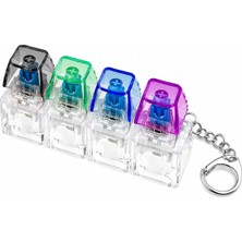 Nacario Sogud Klavye Tuşu Anahtarlık - Işıklı Ses Çıkaran Stres Giderici Fidget Oyuncak - Mini Mekanik Klavye Tuş Takımı - LED Işıklı Taşınabilir Anahtar Halkalı Eğlenceli Hediye - Asorti Renk