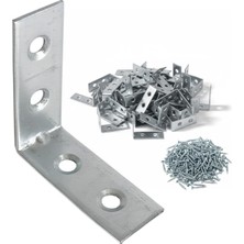 Nacario (50 Adet) Metal Köşebent 40X40X15 mm Kalın L Demiri Gönye Mobilya Duvar Sabitleme Bağlantı Aparatı