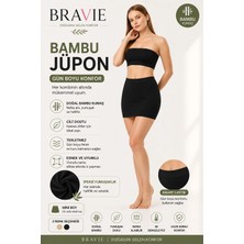 Bravie Kadın Mini Kısa Boy Bambu Jupon – Hafif, Ten Rengi, Dikişsiz Görünmez Astar Etek 301 Ten