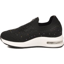 Voyager Kadın Siyah Örme Saya Air Tabanlı Günlük Sneaker Yürüyüş Ayakkabısı B265 Z