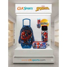 CLK Sports Spiderman Çekçekli Okul Çantası , Kalem Kutusu  , Suluk&matara Set