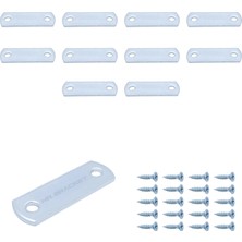 Mr.Bracket 10 Ad. Düz Gönye Bağlantı Demiri 15X45MM - Masa Raf Çekmece Dolap Sabitleme Köşe Birleştirme Aparatı
