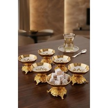 PLT Design Titanyum 6’lı Ayaklı Porselen Lokumluk Kahve Yanı Lokumluk