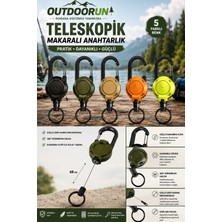 Outdoorun Geri Sarılabilir Makaralı Kamp Karabina Kancalı Sportif Anahtarlık