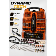 Dynamic Tech 125 Watt Hobi & Gravür Seti 300 Parça Mini Taşlama Makinesi Şaft Hediyeli