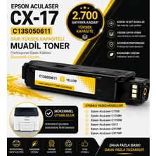 Oratek Epson Aculaser C1700 CX17 C13S050611 Chipli Sarı Ithal Muadil Toner  (2.700 Sayfa)