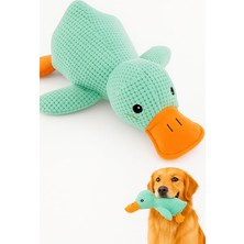 Nacario Busstier Köpek Oyuncağı Ördek Şekilli Peluş Sesli ve Hışırtılı Dayanıklı Çiğneme ve Isırma Oyuncağı Anti Stres Yumuşak Peluş Köpek Eğitim ve Oyun Oyuncağı (Yeşil)