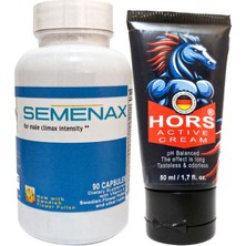 Rota Style Semenax 90 Lı Erkeklere Özel Karışım + Hors Active Cream 50 ml Erkek Katılaştırıcı Krem